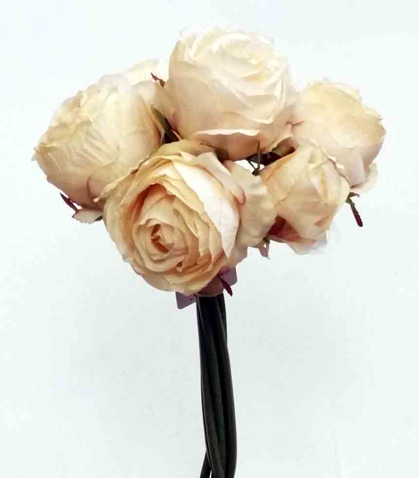 R438 - 10" Ivory Rose Bouquet - 5.95 ea