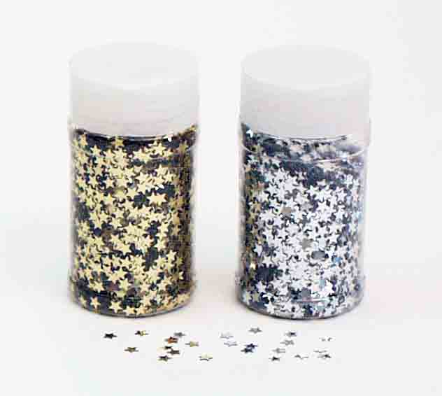 1290 - 90 gram Mini Star Glitter - 3.25 ea, 2.95/12