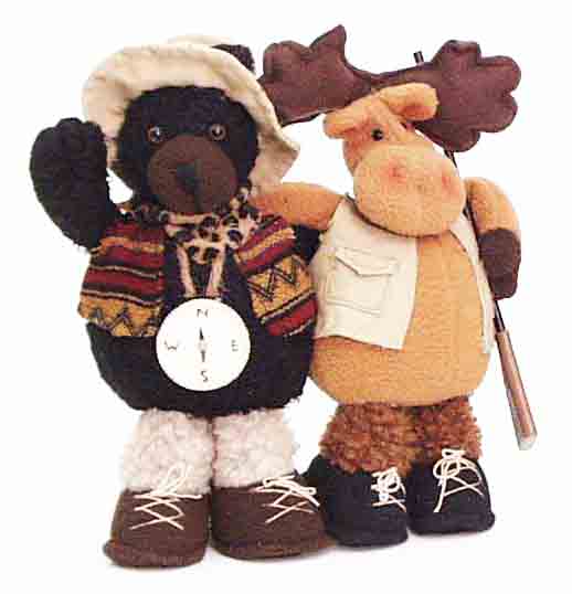 4047 - 10.5" Bear and Moose Doll - 12.50 ea.