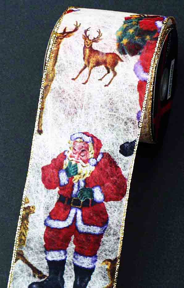 7845 - 3" x 10 yds Wired Santa/Deer - 8.55 bolt