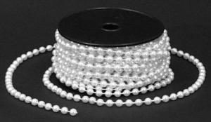 WA88 - 6 mm x 12 yds Pearl Bead Strand - 4.45 roll, 3.95/6