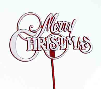 X7602 - 4" Merry Christmas Pick - .59 ea, .49/24