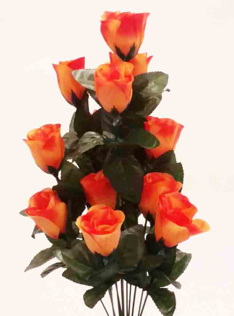 RBE14 - 18" Orange Econo Rose Bud Bush - 4.95 ea, 4.65/12