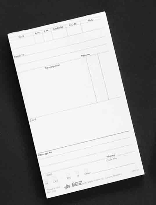 OP - 4.25" x 7" Order Pads - 2.95 pad, 2.75/10