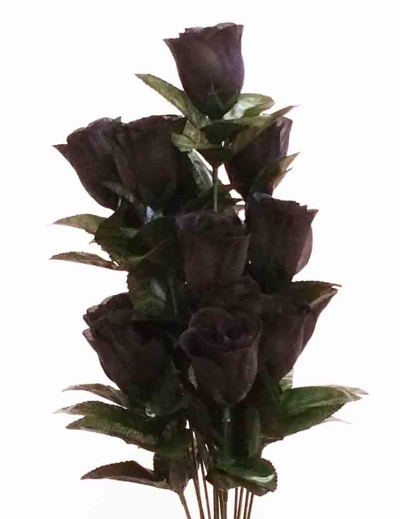 RBE14 - 18" Black Econo Rose Bud Bush - 4.95 ea, 4.65/12