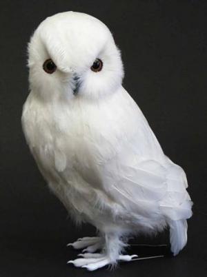 7157 - 13" Feather Snow Owl - 39.40 ea