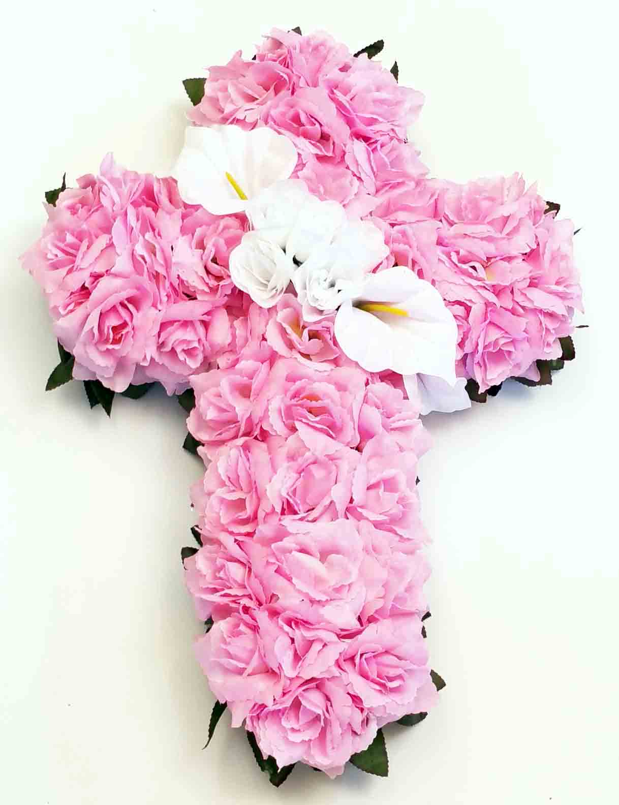 1883 - 22" Pink/White Decorative Cross - 32.50 ea