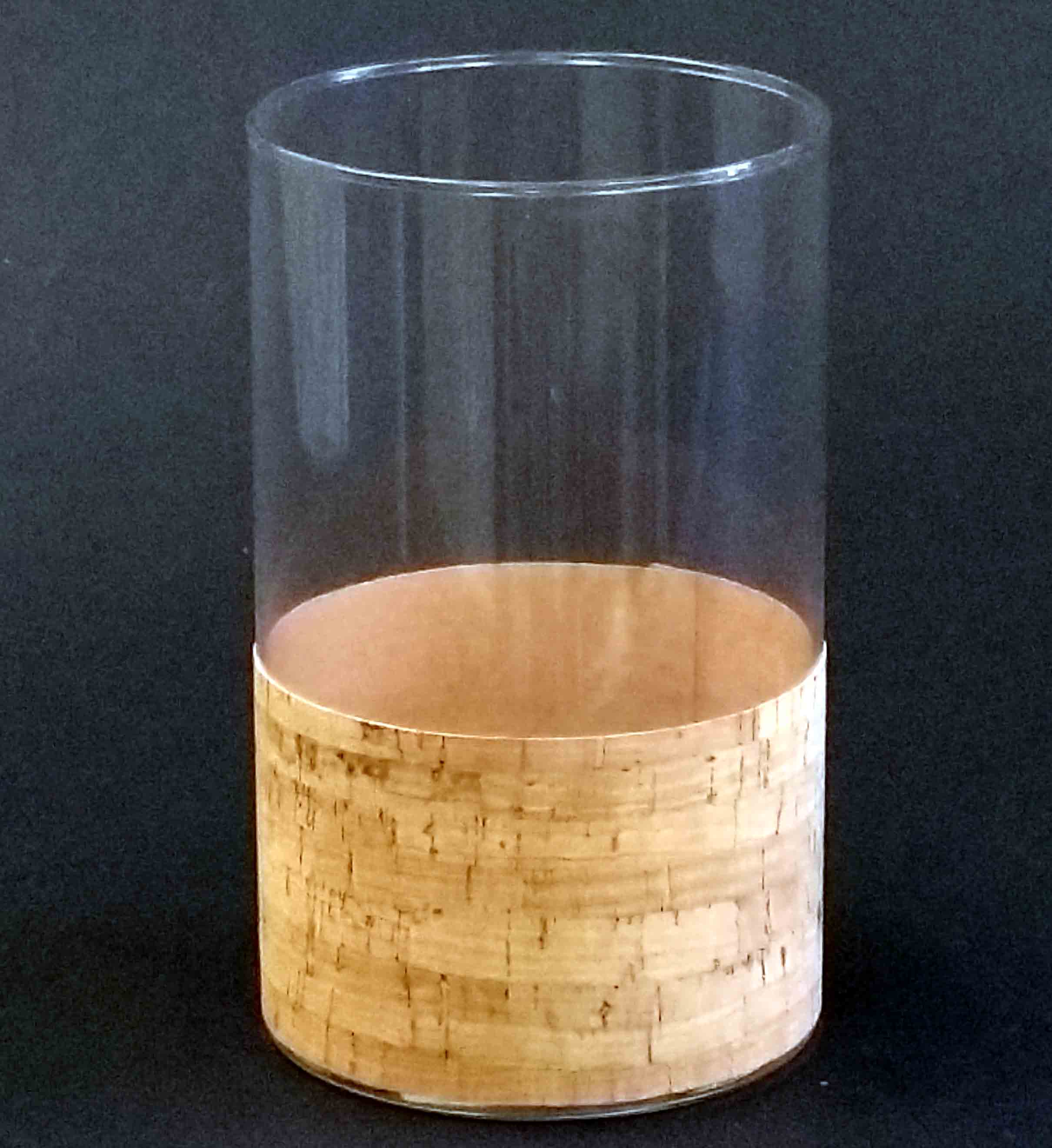 GL014 - 8" Round Vase with Cork - 5.95 ea, 5.65/12