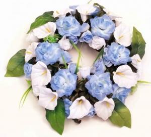 1888 - 18" Light Blue/White Wreath - 29.95 ea