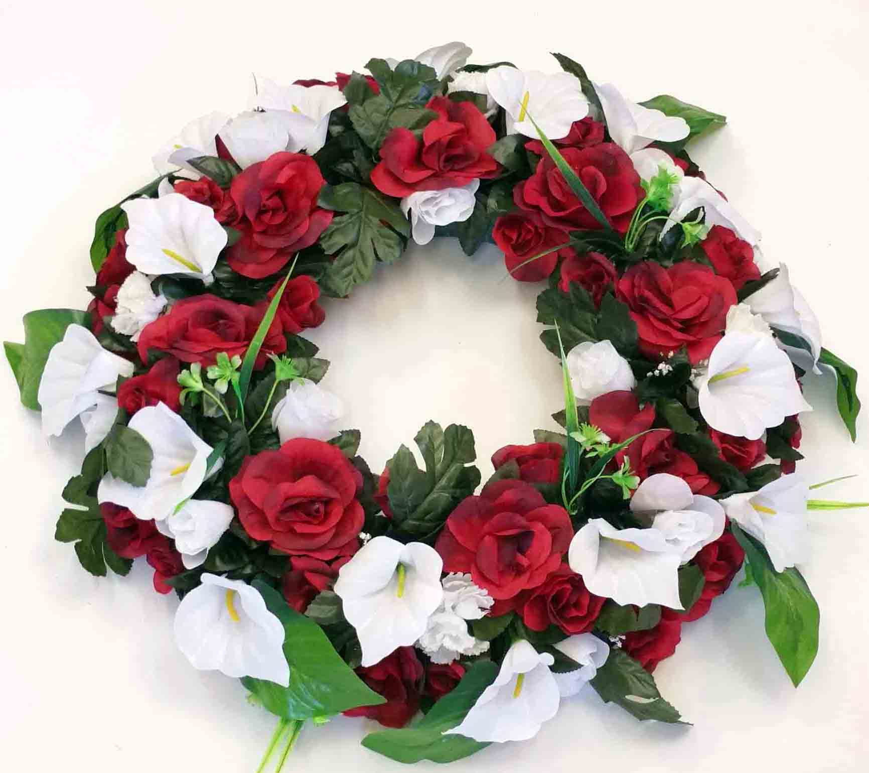 1930 - 24" Red/White Wreath - 49.95 ea