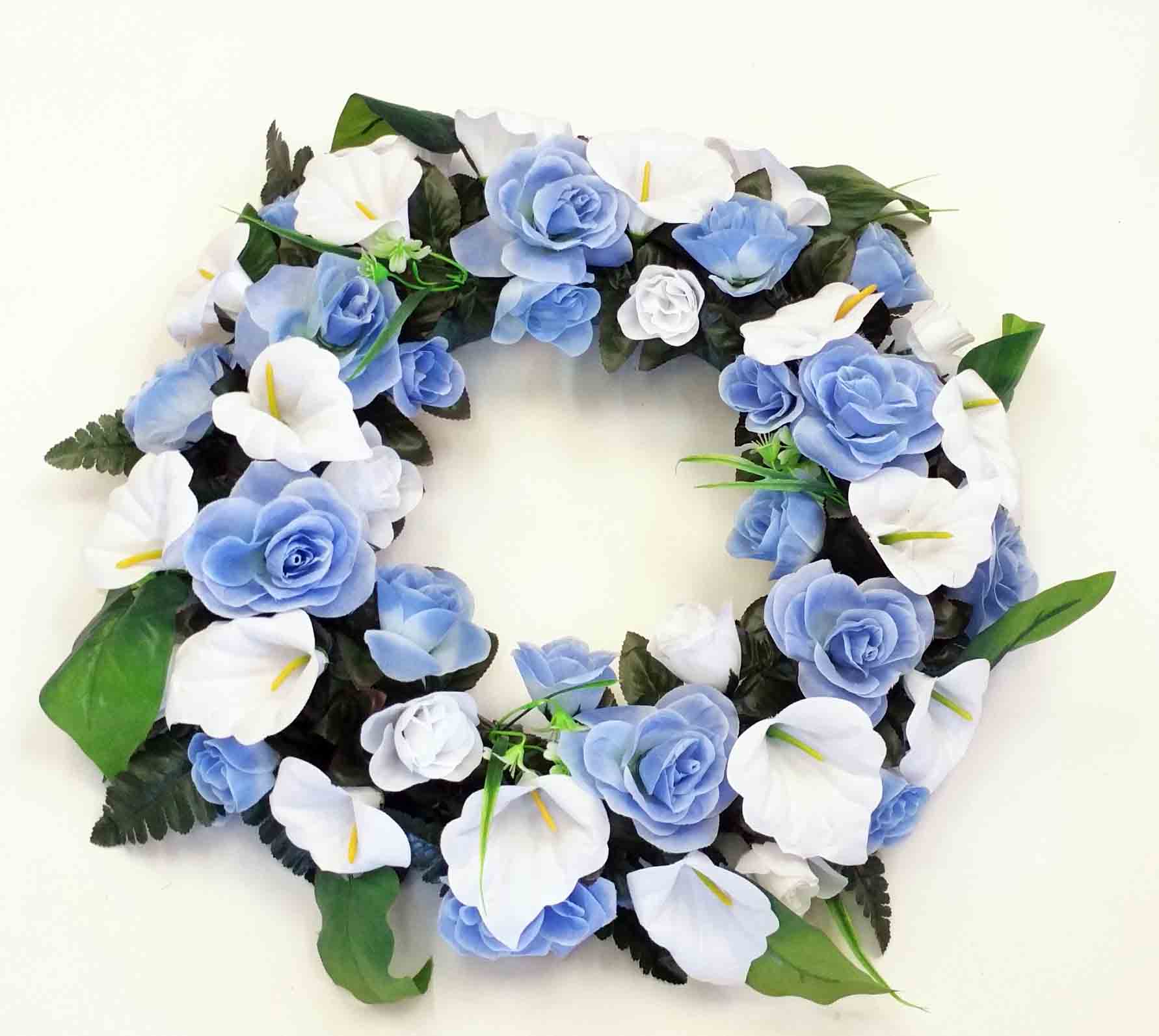 1889 - 22" Light Blue/White Wreath - 39.95 ea