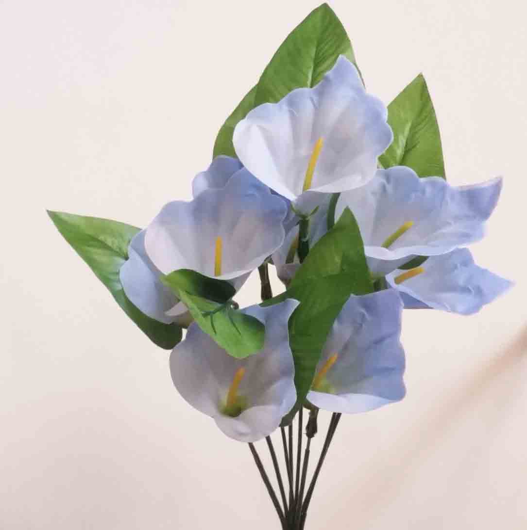 CBE9 - 20" Light Blue Calla Lily Bush - 5.95 ea, 5.50/12