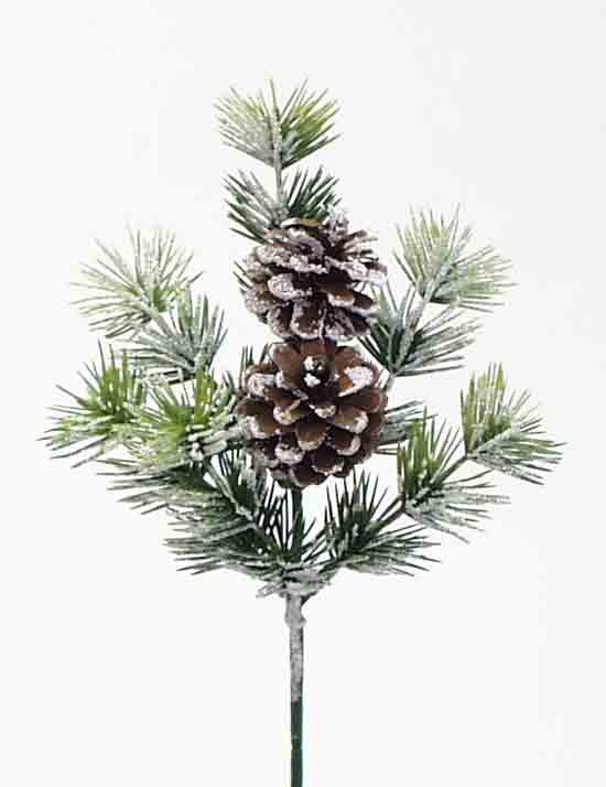 X141 - 12" Snow Pine Deco Pick - 1.15 ea, .95/12