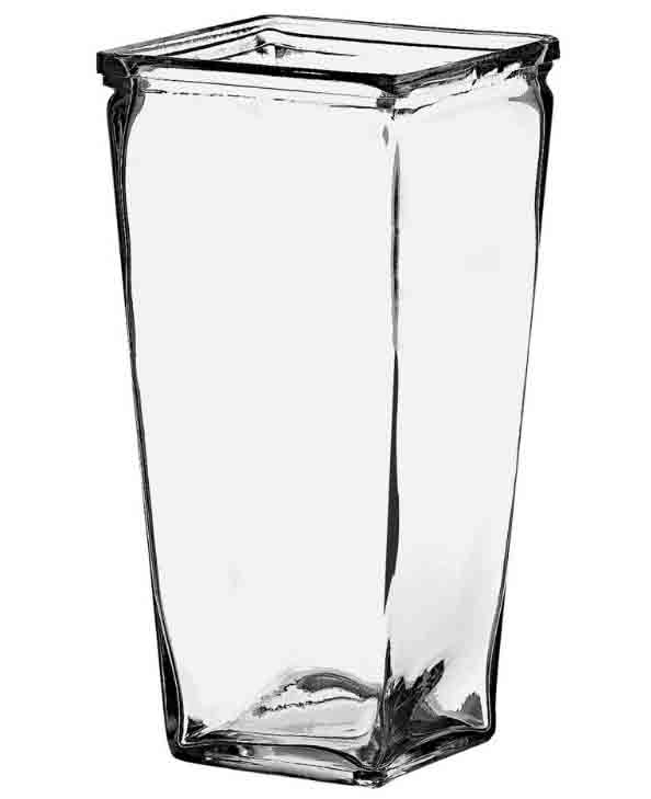 GL3368 - 9" Tapered Square Vase - 4.45 ea, 4.25/12