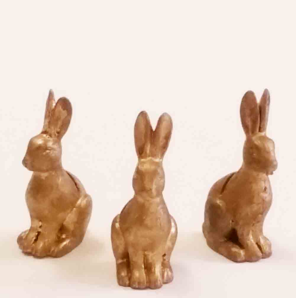 B1 - 3" Metallic Gold Bunny Card Holder - 0.95 ea