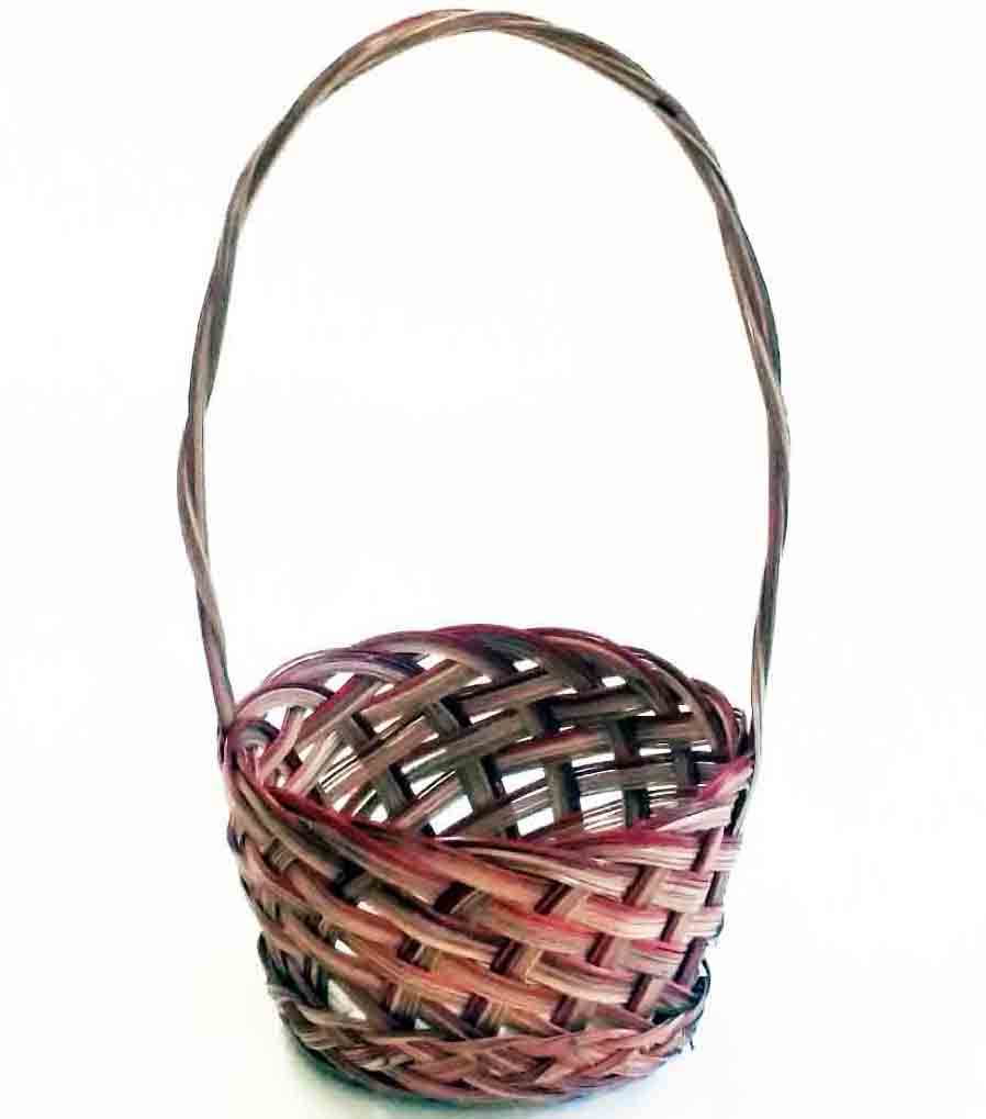 6906 - 6" Coco Midrib Basket with Handle - 2.55 ea, 2.30/12