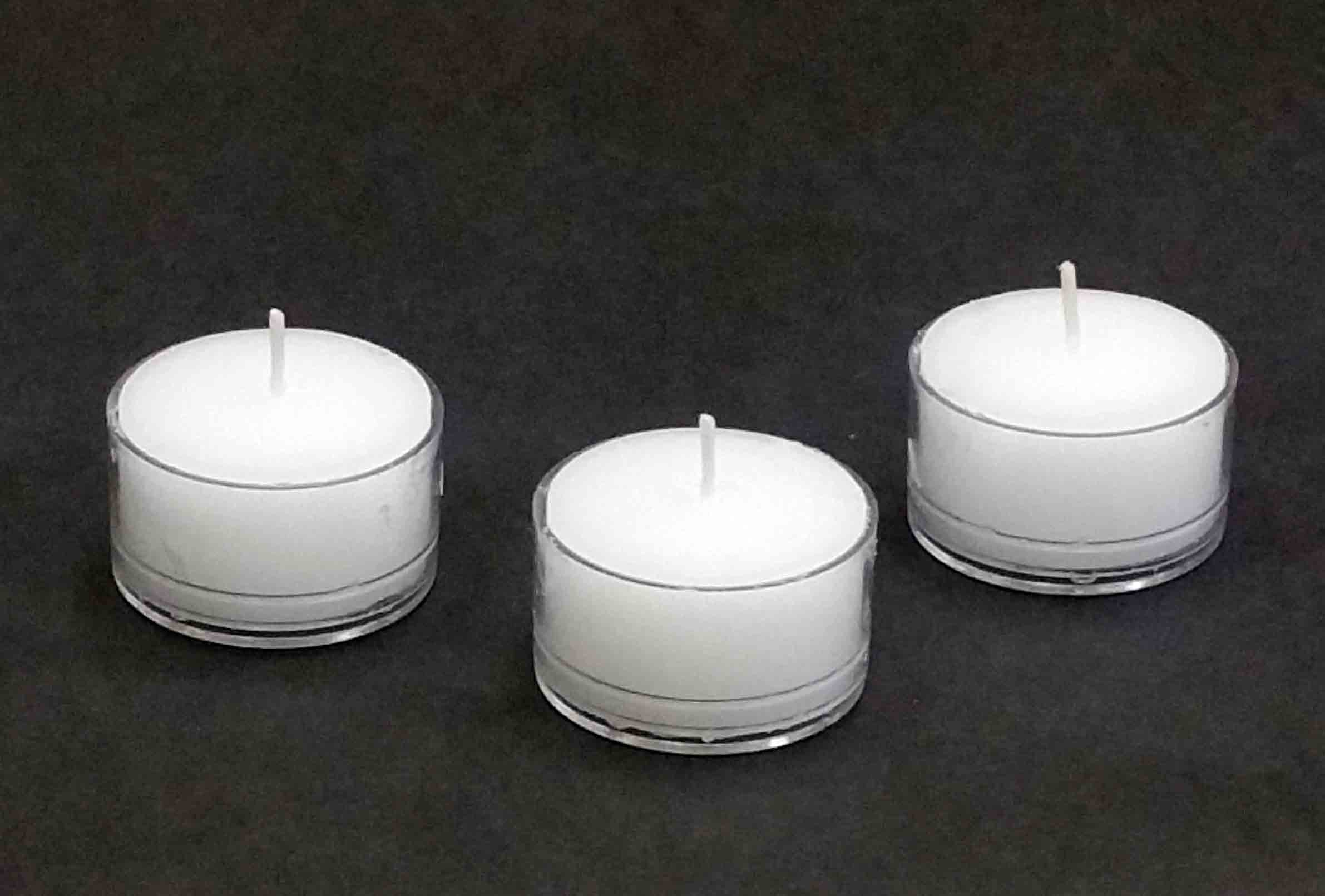 PV4 - 7 Hour Plastic Tealights - .65 ea, .55/100, .50/400