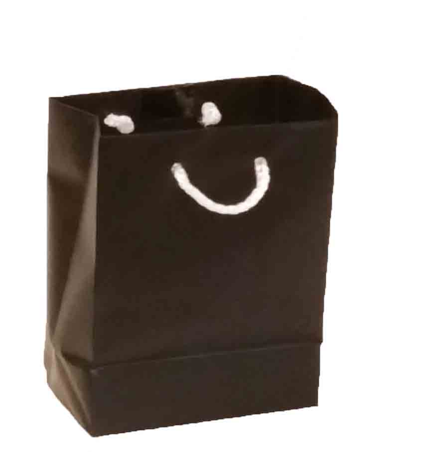 1058 - 2.5 x 4.5 x 5.5" Black Mini Gift Bag - .60 ea, .48/12