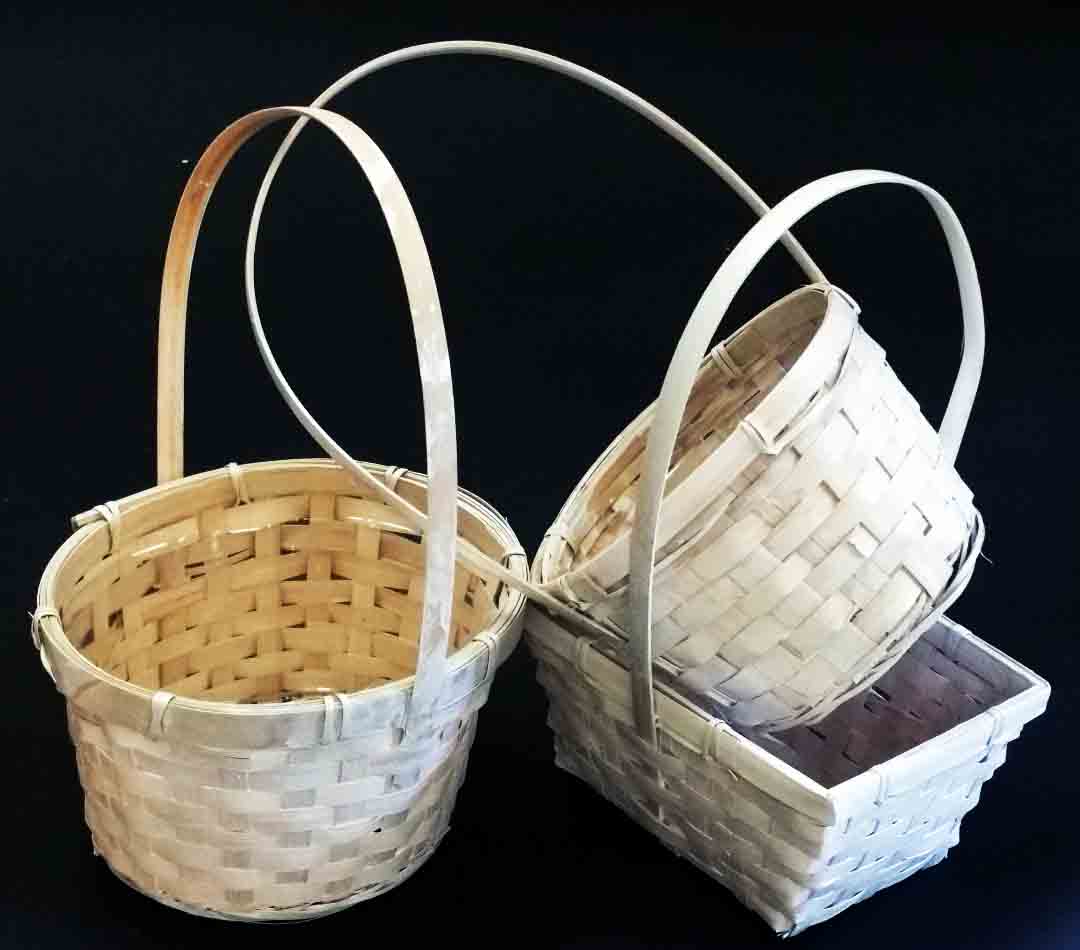 4101 - Bamboo Baskets with Liners - 4.25 ea, 3.85/72