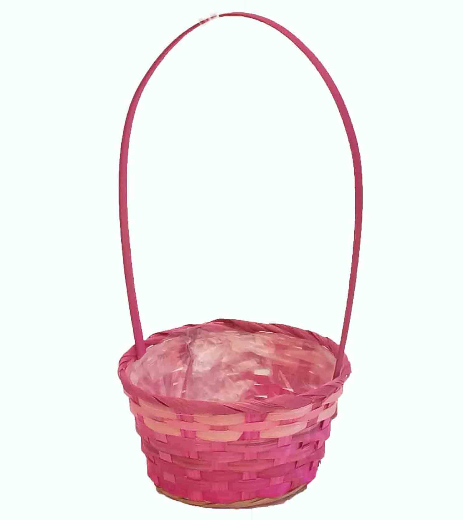 9066 - 7" Bamboo Basket - Lined - 2.95 ea, 2.75/12