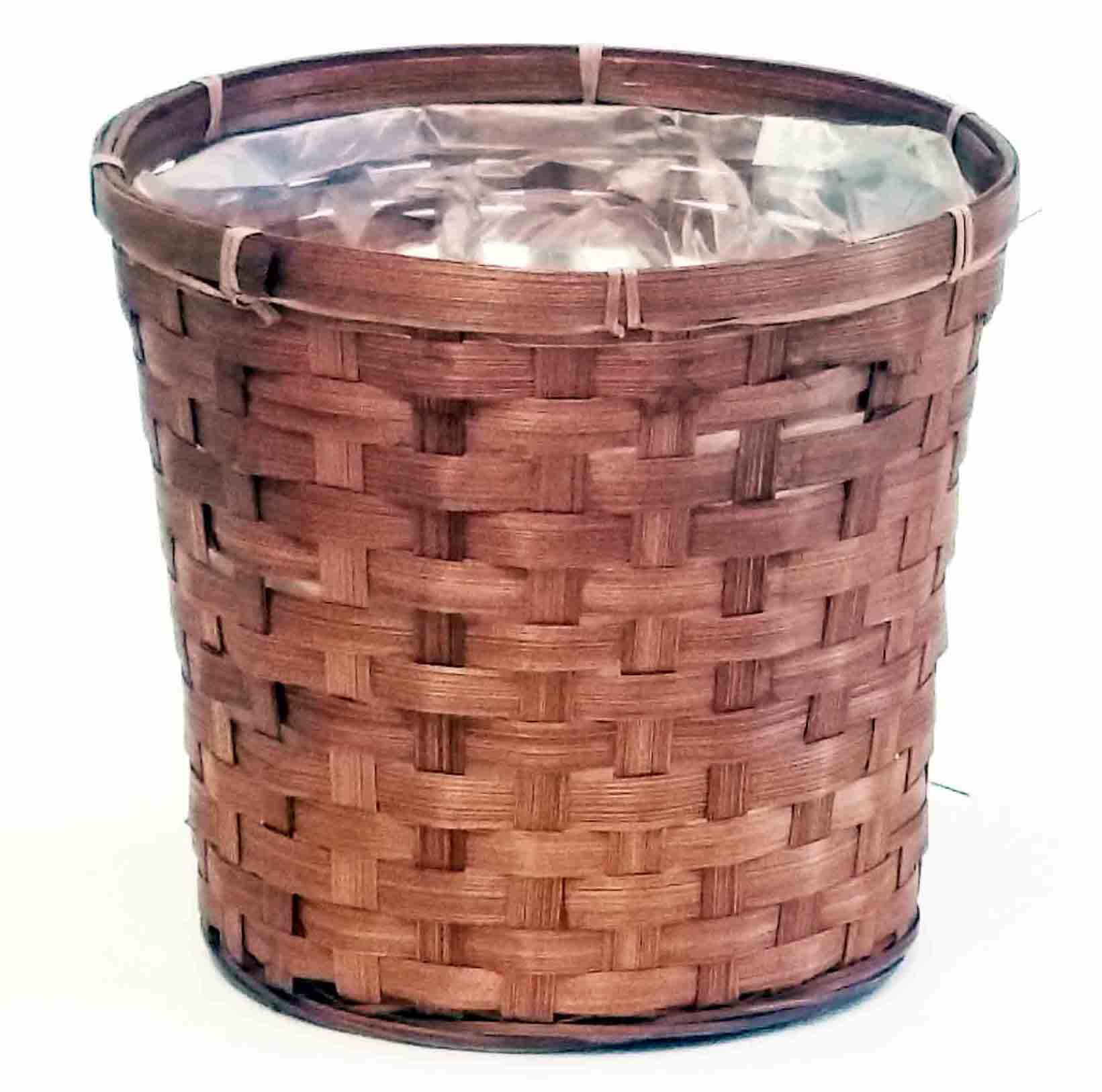 9098 - 8" Bamboo Jardiniere - Lined - 3.95 ea, 3.75/12