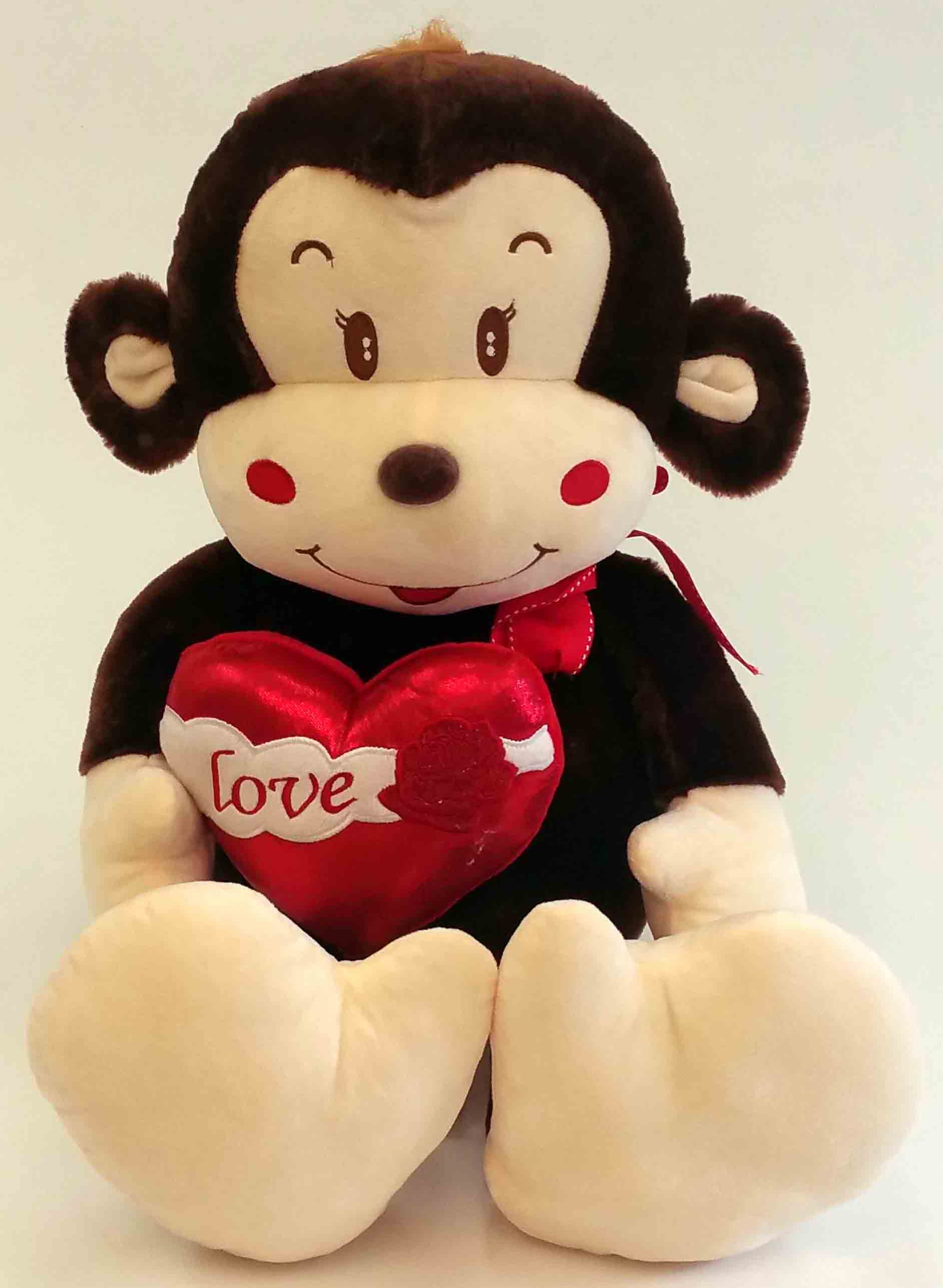 P902 - 30" Plush Monkey with Love Heart - 33.95 ea