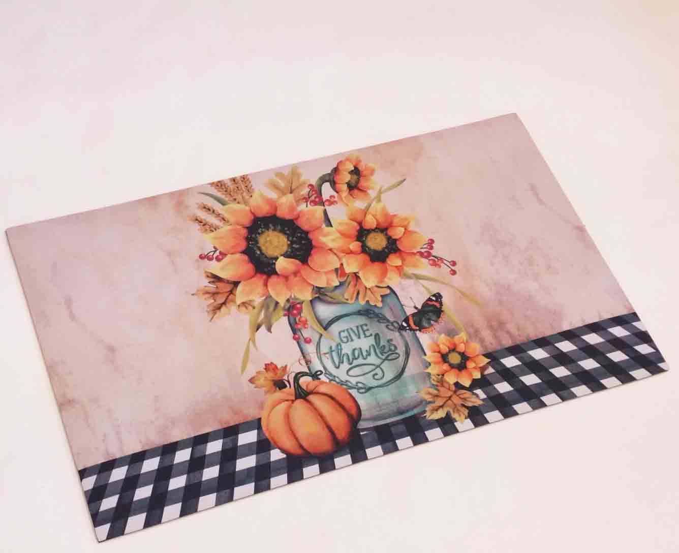 9750 - 18 x 29.5" Sunflower "Give Thanks" Door Mat - 10.75 ea