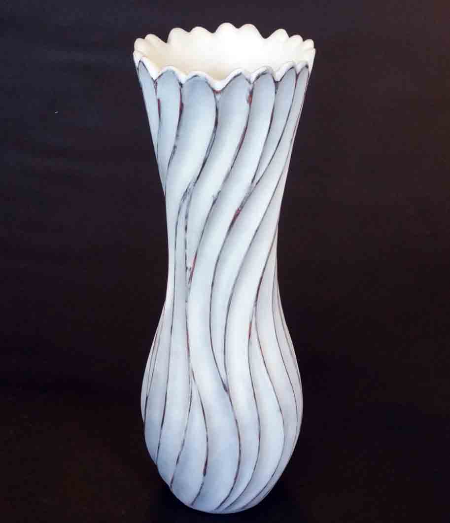 9018 - 35" Polyresin Wave Shape Vase - 125.50 ea