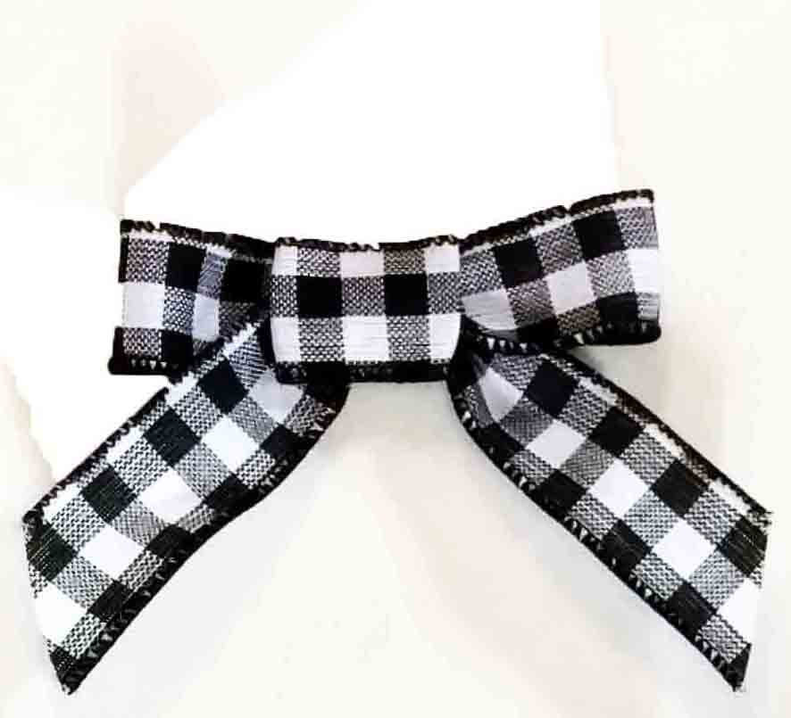 2531 - 5.5" Buffalo Plaid Bow Pick - 1.50 ea, 1.25/50