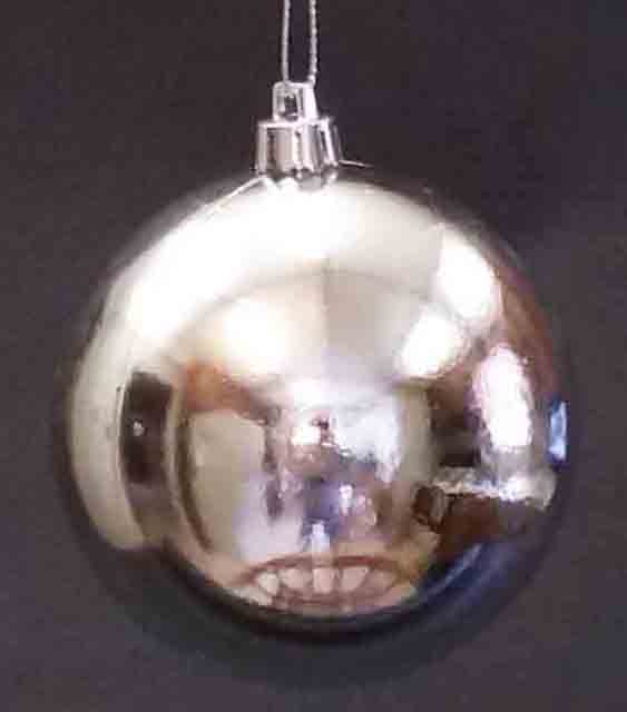 X981 - 3" Shiny Silver Hanging Ball - .99 ea, .79/24