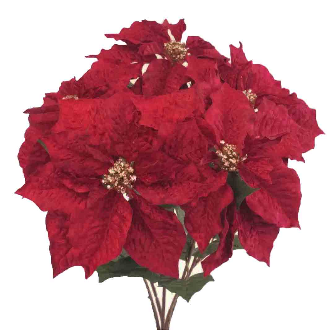 X266 - 21" Velvet Poinsettia Bush - 11.95 ea