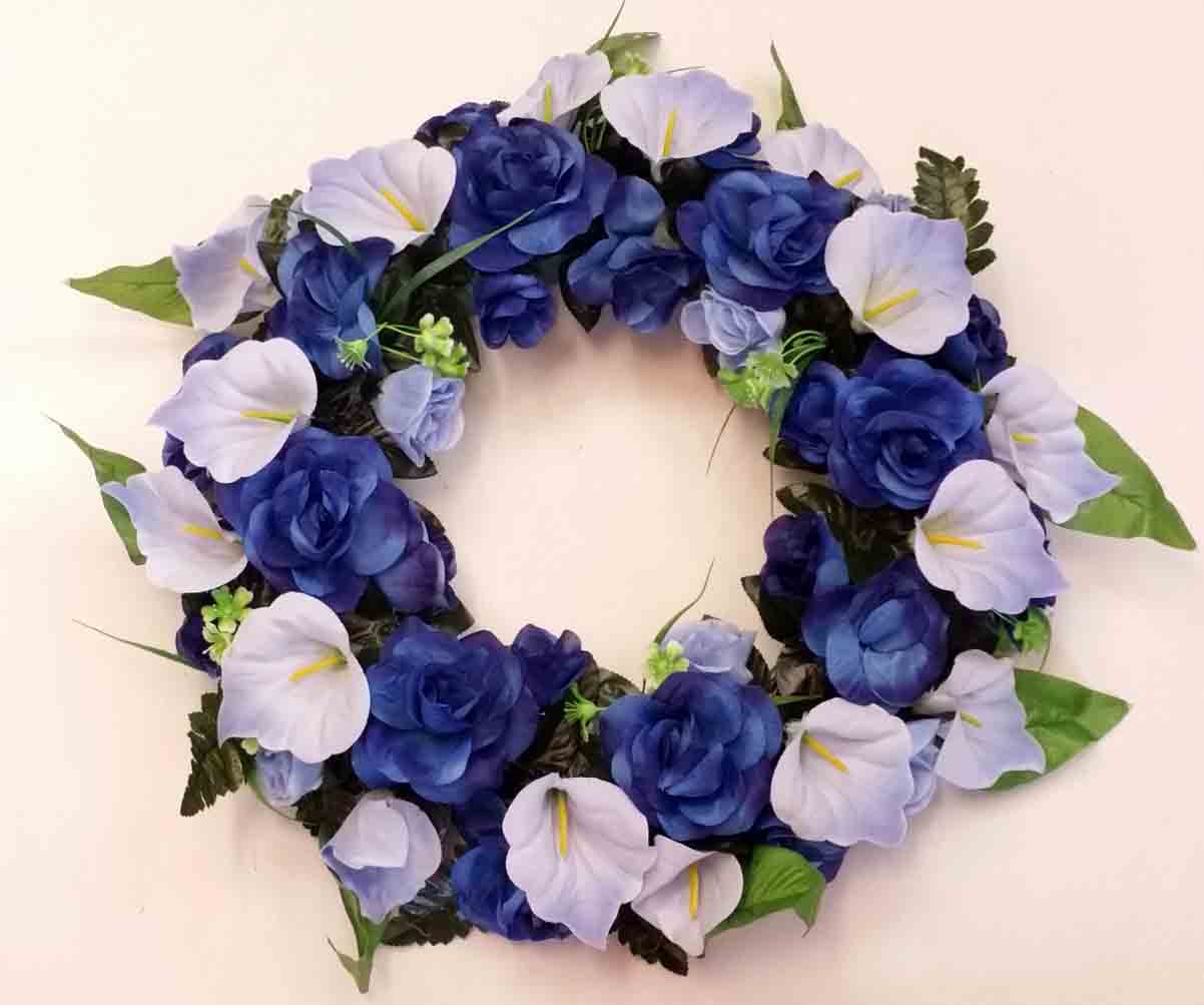 1889 - 22" Light Blue/Dark Blue Wreath - 49.95 ea