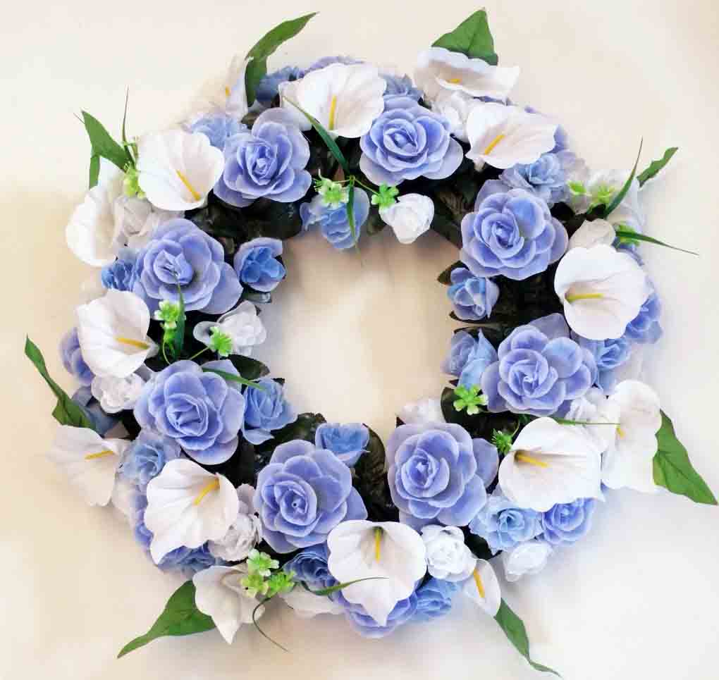 1930 - 24" Light Blue/White Wreath - 49.95 ea