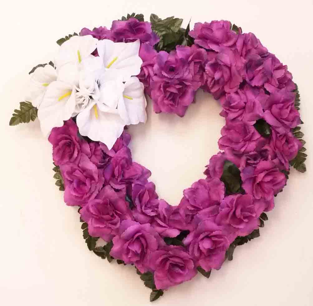 1887 - 22" Purple/White Heart - 39.85 ea