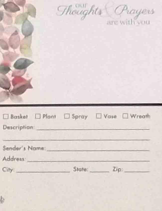 AC4997 - Our Thoughts And Prayers - 2.45 pkg, 2.25/10