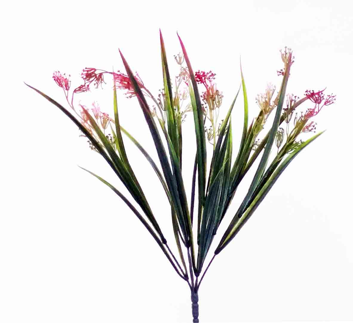SG99 - 14" Grass with Pink Flowers - 4.10 ea, 3.89/36