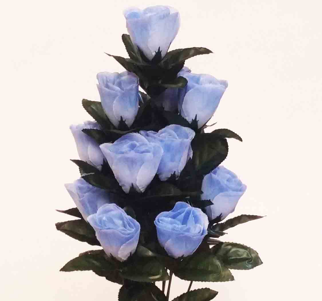RBE14 - 18" Light Blue Econo Rose Bud Bush - 4.95 ea, 4.65/12