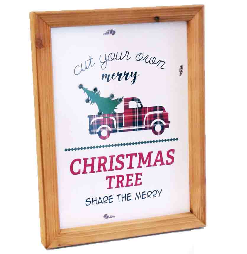 X448 - 12 x 16" Framed LED Christmas Wall Art - 16.10 ea