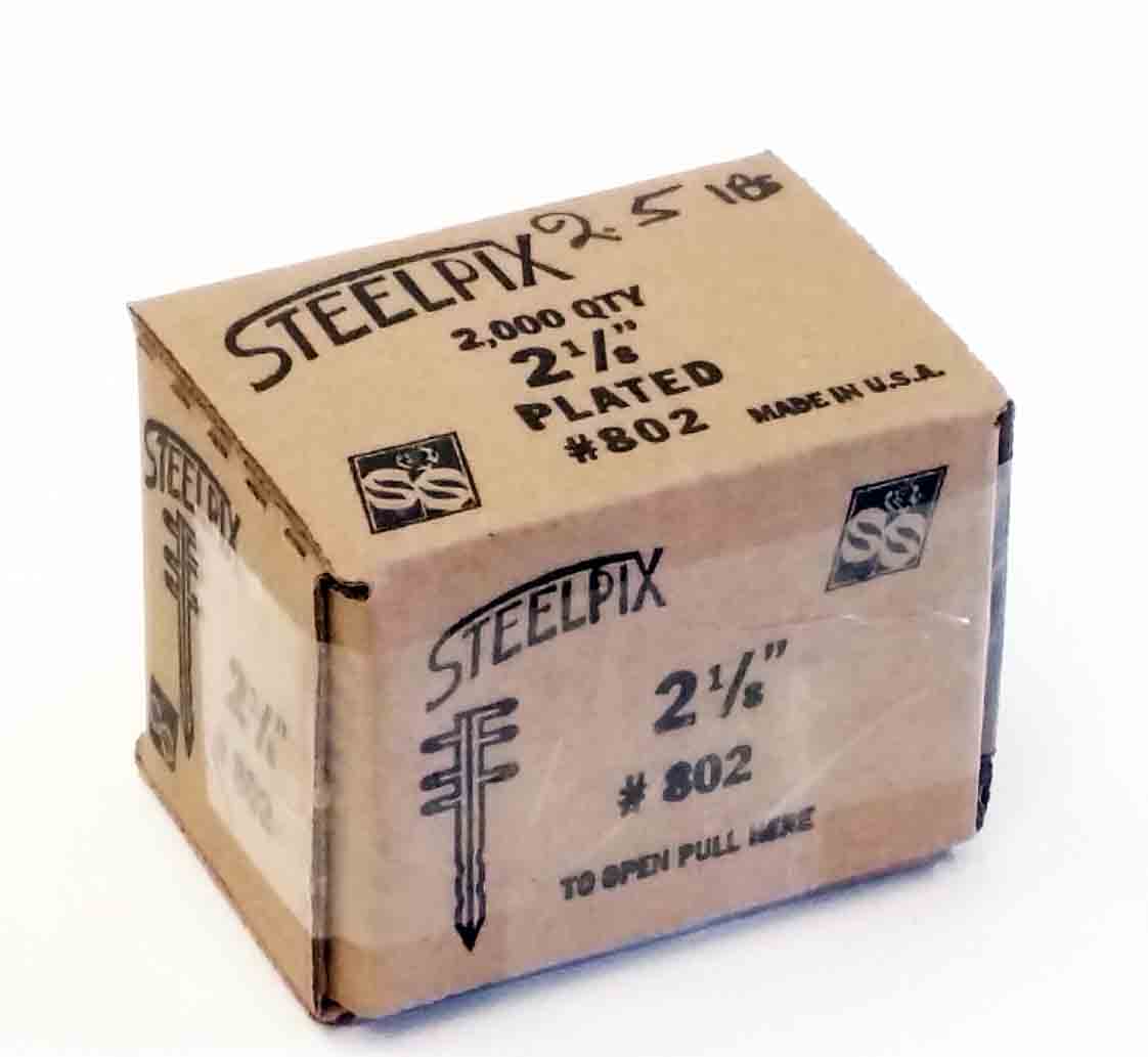 802 - 21/8" Steel Pix  - 36.75 box of 2,000
