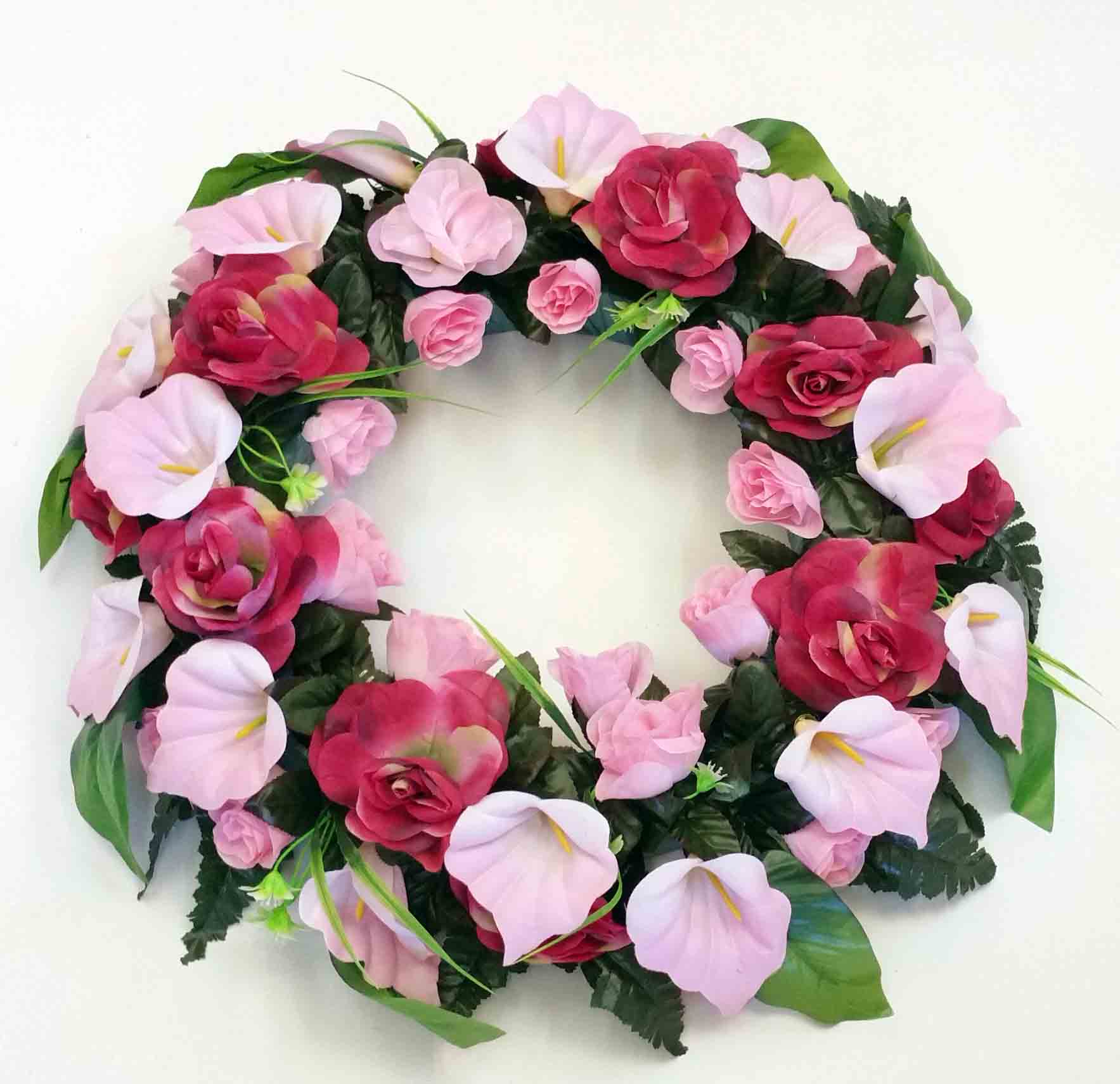 1888 - 18" Red/Pink Wreath - 29.95 ea