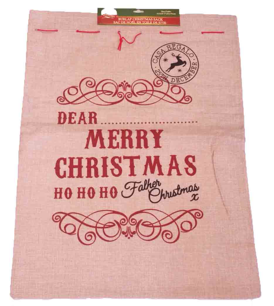 X283 - 20 x 27" Burlap Christmas Sack - 6.55 ea