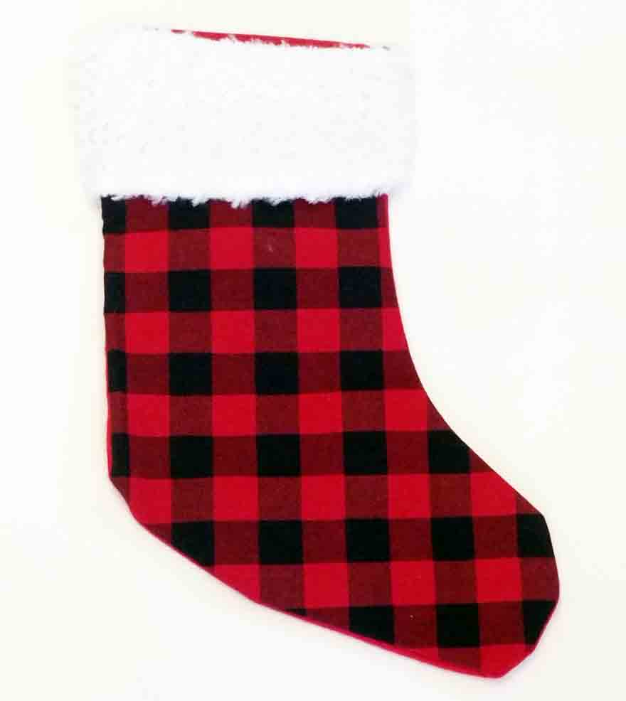 X605 - 15" Bufflo Plaid Christmas Stocking - 4.85 ea