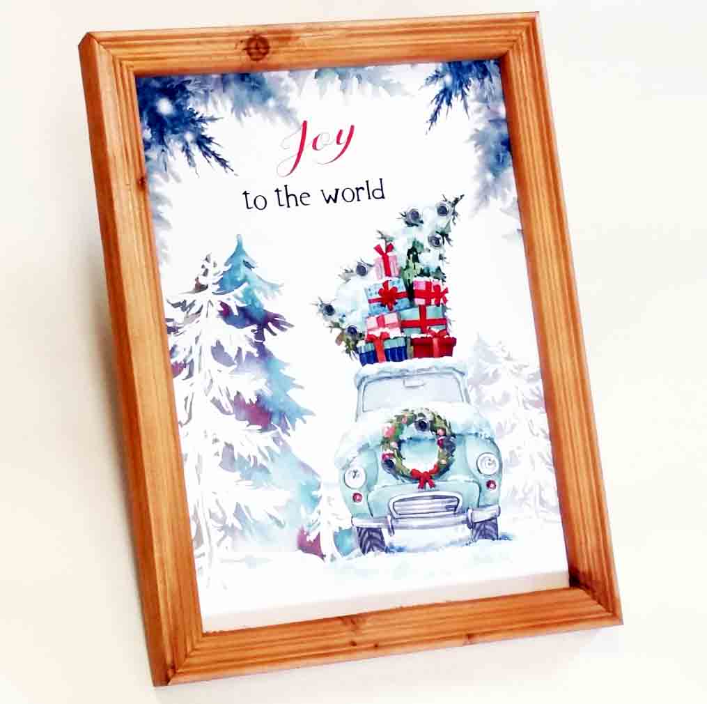 X448 - 12 x 16" Framed LED Christmas Wall Art - 16.10 ea