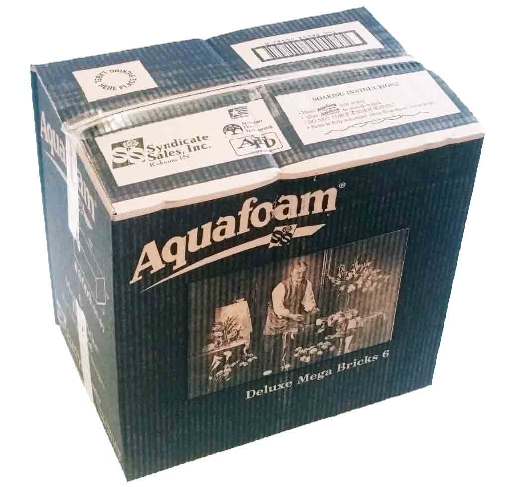 Deluxe Aquafoam Wet Floral Foam Mega Brick- Case of 6