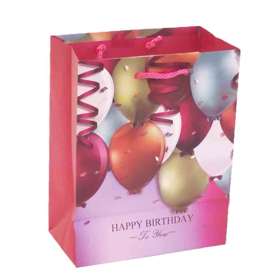 1058 - 2.5 x 4.5 x 5.5" Happy Birthday Mini Gift Bag - .60 ea, .48/12