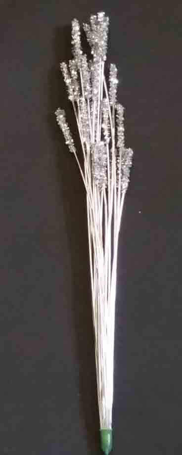 X87 - 29.5" Silver Glittered Confetti Spray - 1.50 ea, 1.25/12