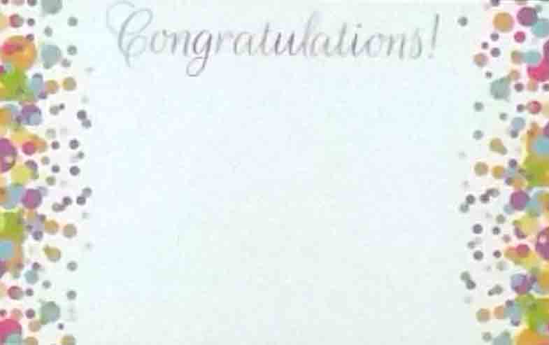 AC4909 - Congratulations - 2.10 pkg, 1.85/10
