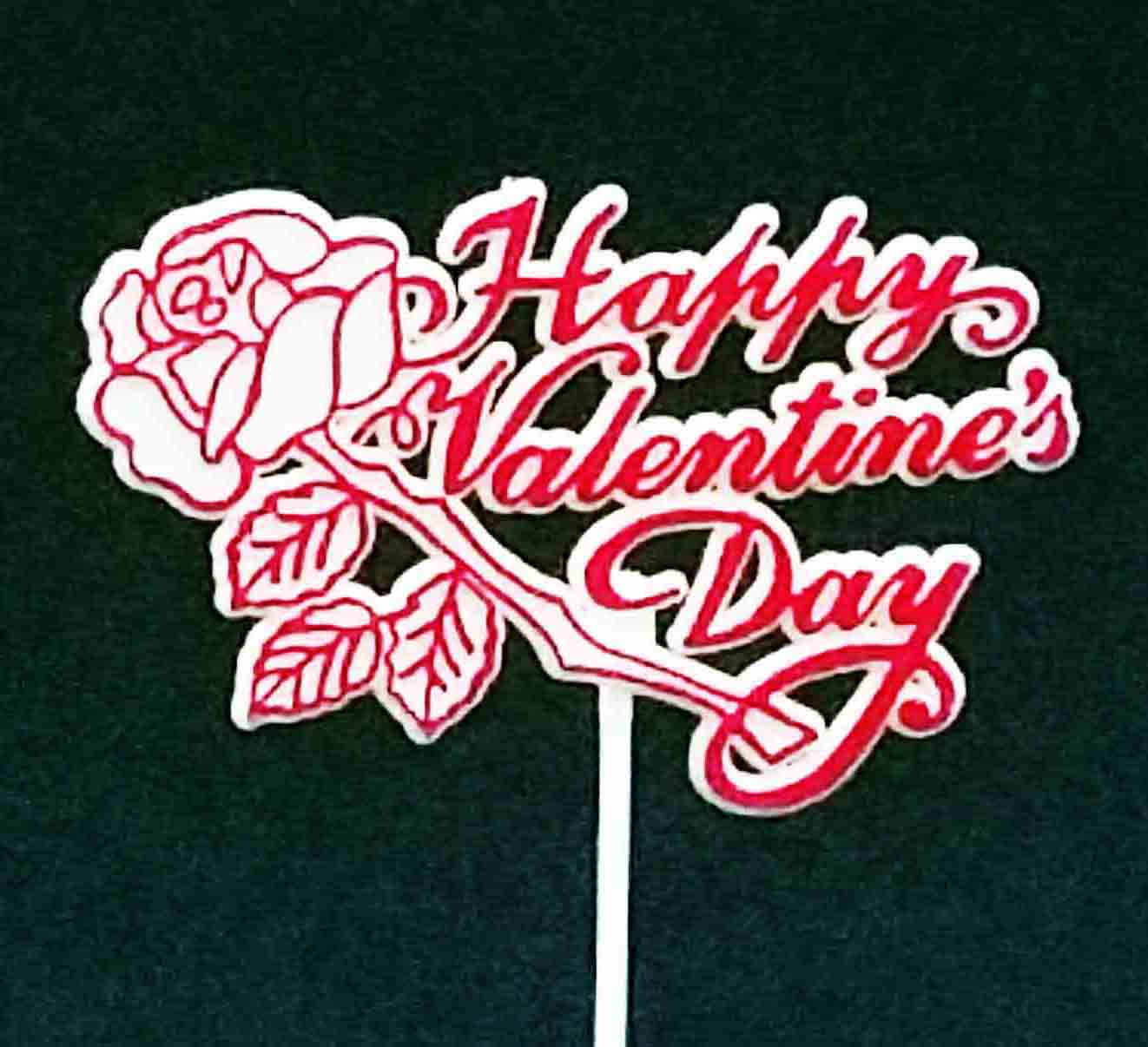 5740 - 3.5" Happy Valentine's Day Pick - .39 ea