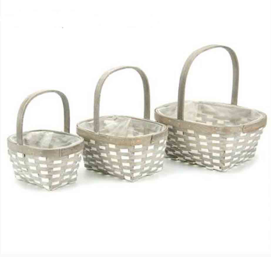 4582 - 12, 14, 16" Rectangular Willow Baskets - 42.20 set of 3