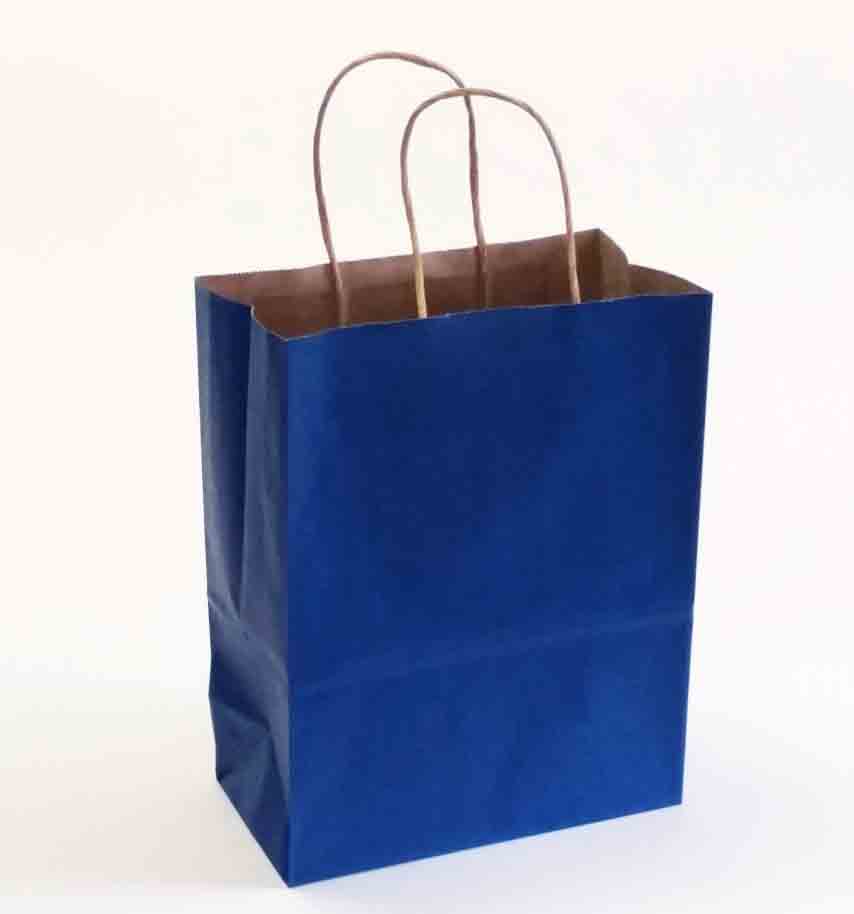 8410 - 8x4x10" Navy Paper Shopping Bag - .65 ea, .40/12